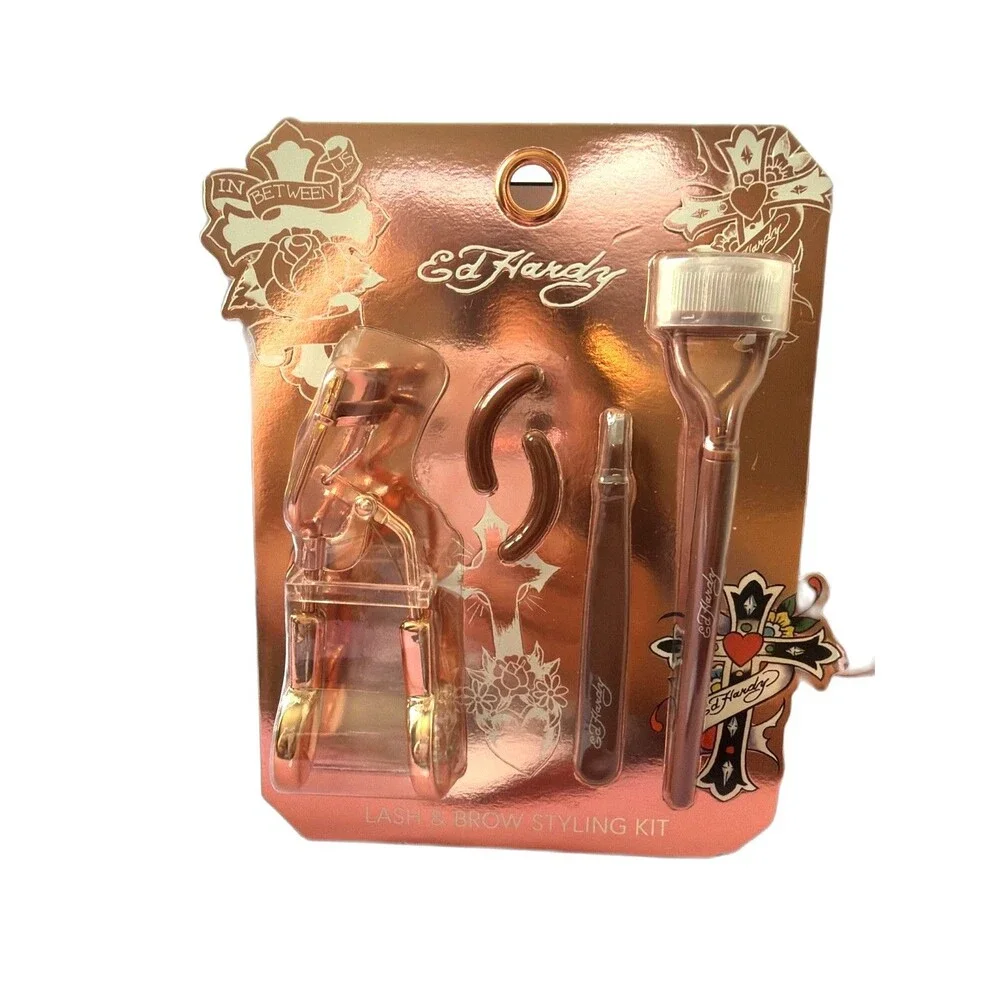 Ed Hardy Rose Gold Lash & Brow Styling Tool Kit New In Package